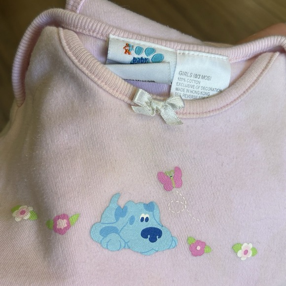 Vintage Baby Blues Clues One Piece Snap Girls Size 0-3 M Read - Picture 3 of 9